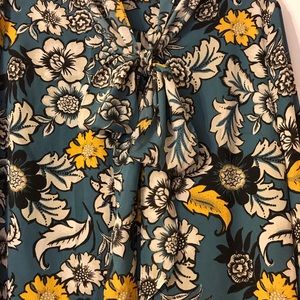 NWT Talbots M pussy bow floral print blouse